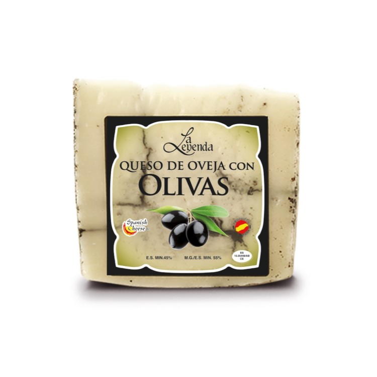 Pure Sheep Cheese (Manchego-style) with Black Olives - 150g