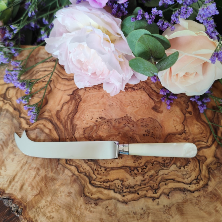 Exclusive Handcrafted Natural Mother of Pearl Cheese Knife - (Style 2)