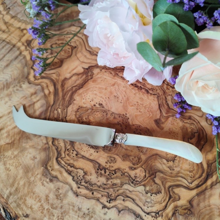 Exclusive Handcrafted Natural Mother of Pearl Cheese Knife - (Style 3)